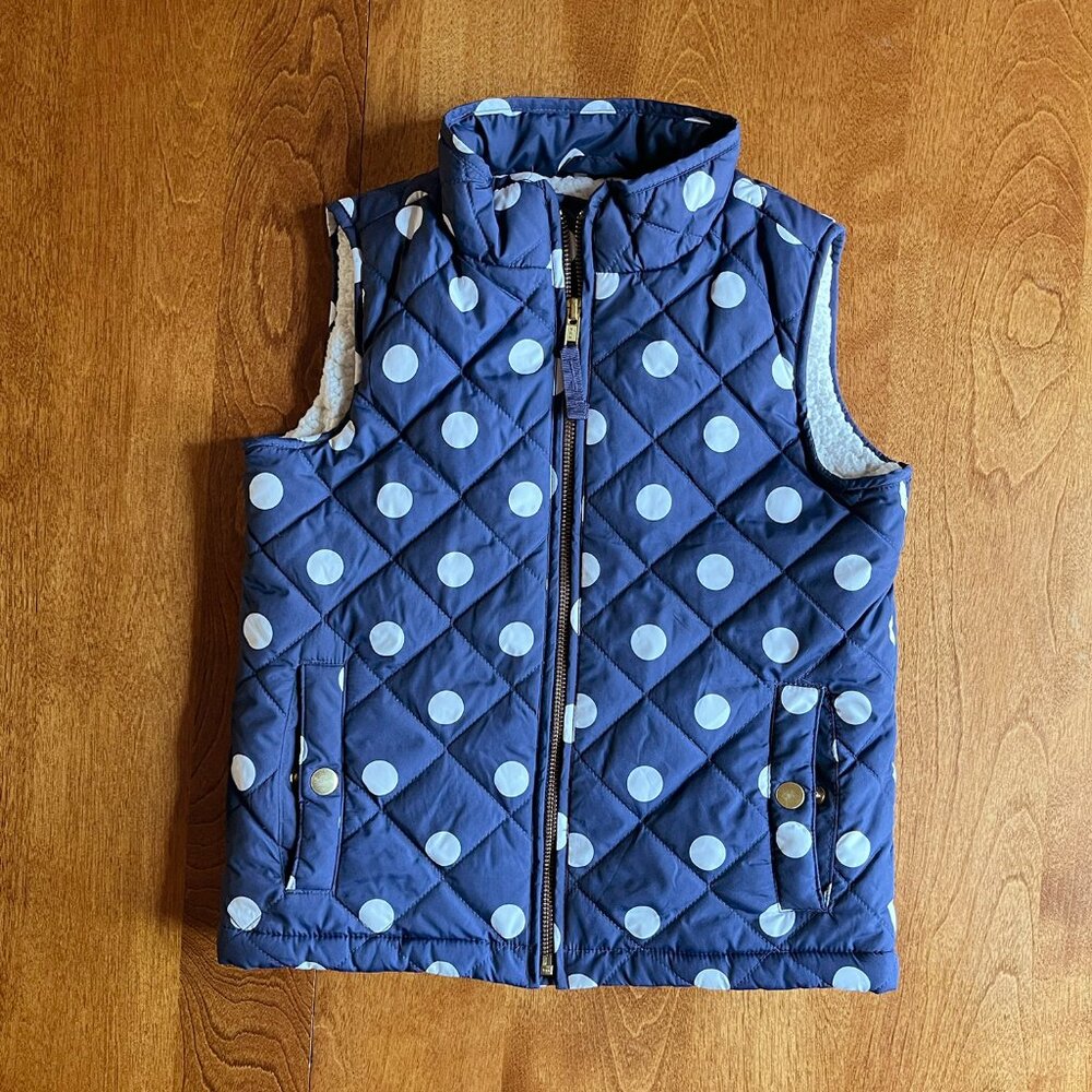 Gap sherpa-lined polka dot vest S 6-7